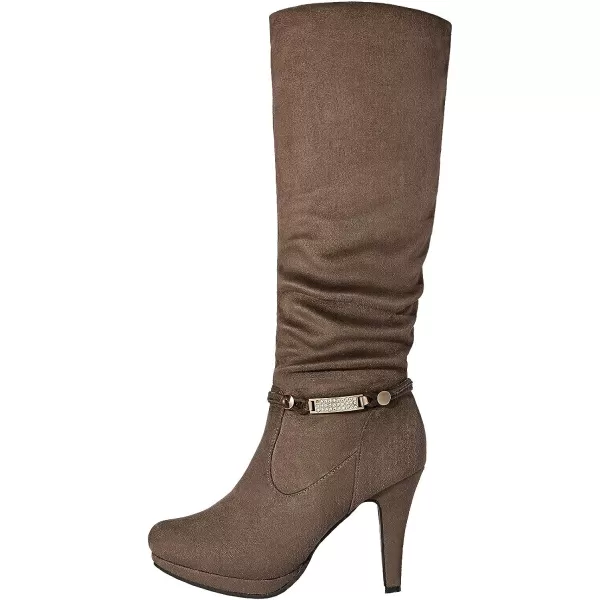 imageDREAM PAIRS Womens Knee High Platform Heel BootsNatural