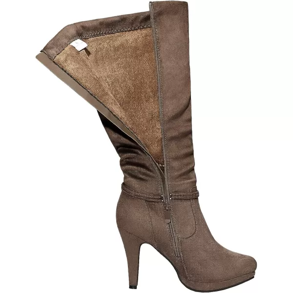 imageDREAM PAIRS Womens Knee High Platform Heel BootsNatural