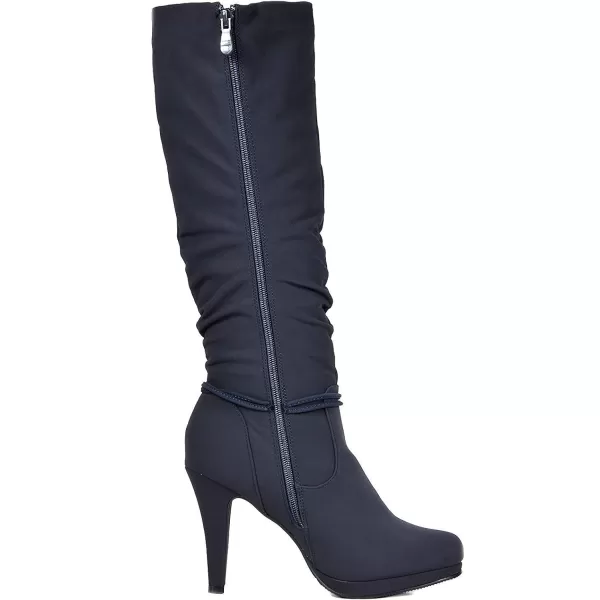 imageDREAM PAIRS Womens Knee High Platform Heel BootsNavynew