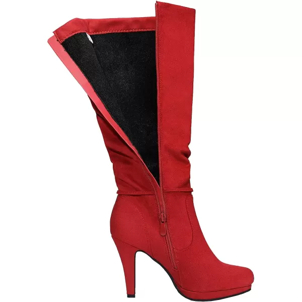 imageDREAM PAIRS Womens Knee High Platform Heel BootsRedm