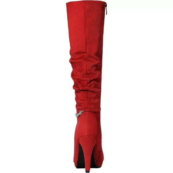 imageDREAM PAIRS Womens Knee High Platform Heel BootsRedm