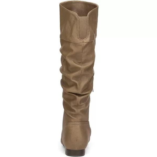 imageDREAM PAIRS Womens Knee High Pull On Fall Weather Winter BootsKhaki