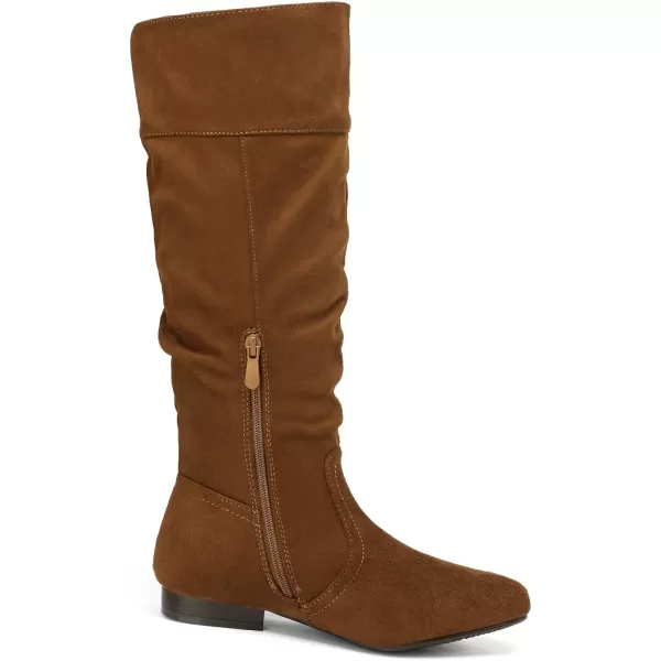 imageDREAM PAIRS Womens Knee High Pull On Fall Weather Winter BootsTan
