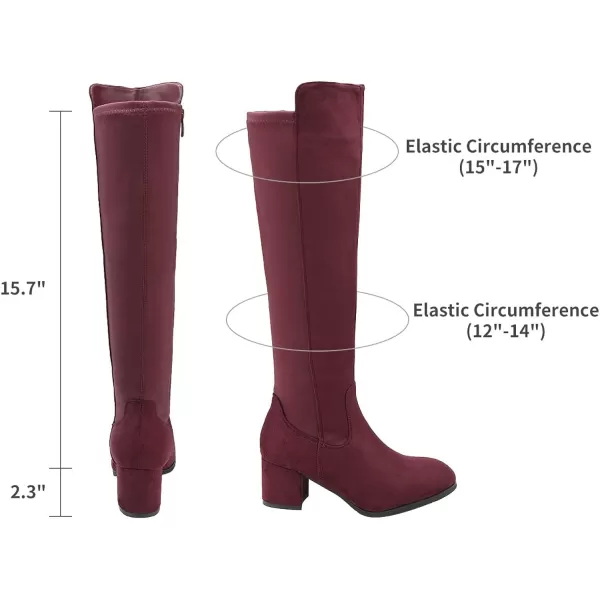 imageDREAM PAIRS Womens Knee High Stretchy Fashion BootsBurgundy