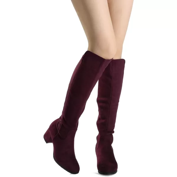 imageDREAM PAIRS Womens Knee High Stretchy Fashion BootsBurgundy