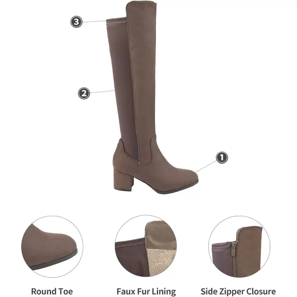 imageDREAM PAIRS Womens Knee High Stretchy Fashion BootsKhaki