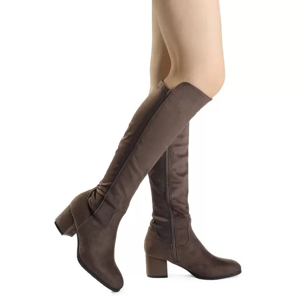 imageDREAM PAIRS Womens Knee High Stretchy Fashion BootsKhaki