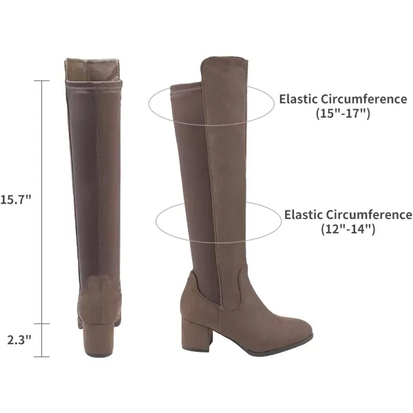 imageDREAM PAIRS Womens Knee High Stretchy Fashion BootsKhaki