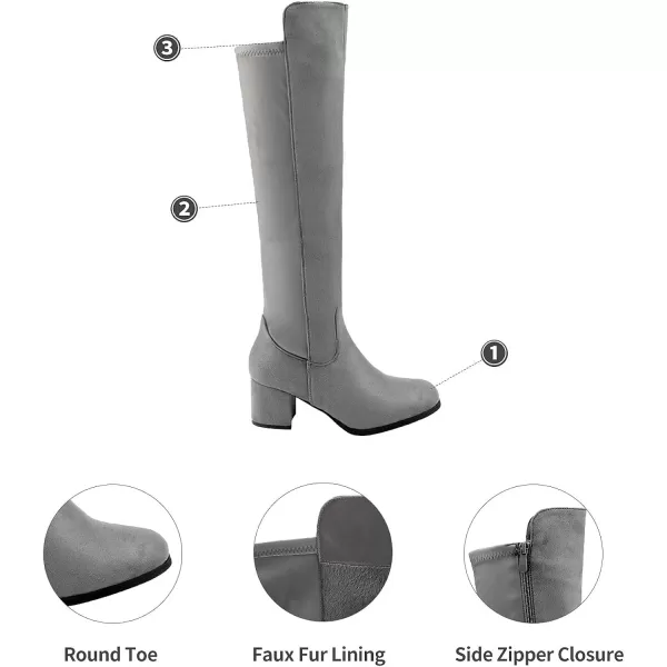 imageDREAM PAIRS Womens Knee High Stretchy Fashion BootsLight Grey
