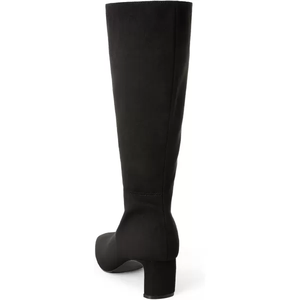 imageDREAM PAIRS Womens Knee High Suede Chunky Heel Side Zipper Fashion BootsBlack