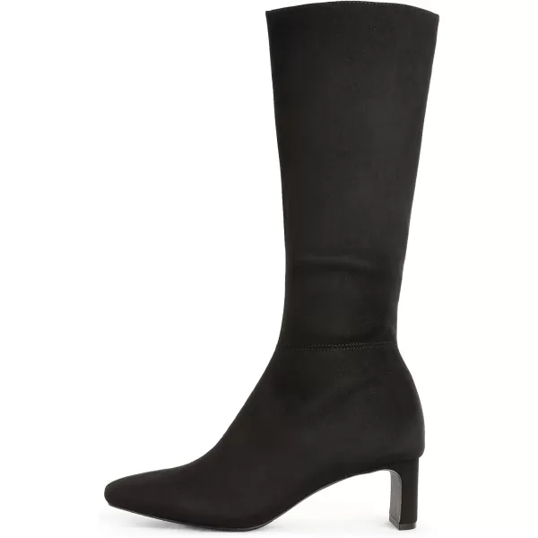 imageDREAM PAIRS Womens Knee High Suede Chunky Heel Side Zipper Fashion BootsBlack