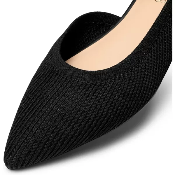 imageDREAM PAIRS Womens Lightweight Breathable Casual Pointed Plain Comfort Soft Walking Ankle Strap Flats ShoesBlack