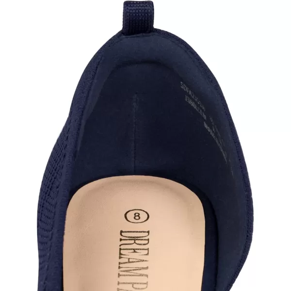 imageDREAM PAIRS Womens Lightweight Breathable Casual Pointed Plain Comfort Soft Walking Ankle Strap Flats ShoesNavy