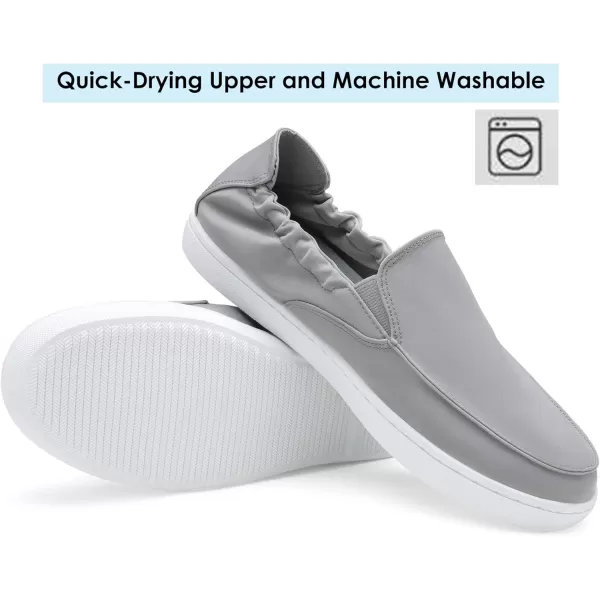imageDREAM PAIRS Womens Loafers Comfortable Slip on Shoes Lightweight Casual Flats Breathable Canvas Walking Driving Shoes SneakersGrey
