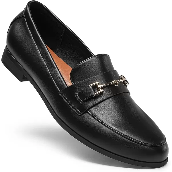 imageDREAM PAIRS Womens Loafers Leather Penny Loafers Fashion Comfortable Flats ShoesBlackpu