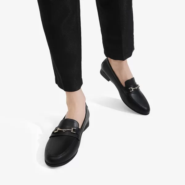 imageDREAM PAIRS Womens Loafers Leather Penny Loafers Fashion Comfortable Flats ShoesBlackpu