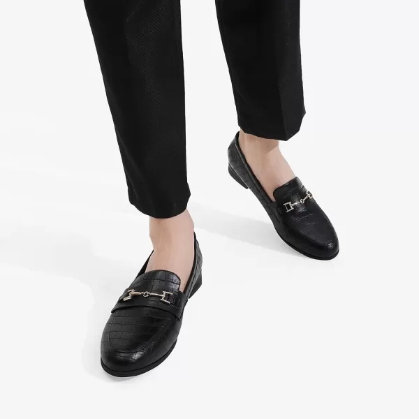 imageDREAM PAIRS Womens Loafers Leather Penny Loafers Fashion Comfortable Flats ShoesBlackstone