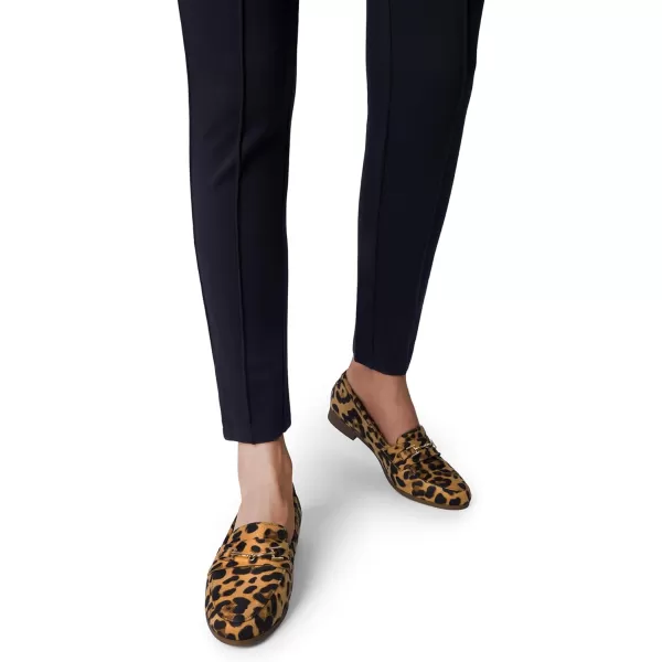 imageDREAM PAIRS Womens Loafers Leather Penny Loafers Fashion Comfortable Flats ShoesLeopardsuede
