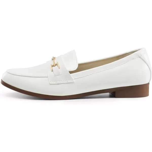 imageDREAM PAIRS Womens Loafers Leather Penny Loafers Fashion Comfortable Flats ShoesWhitepu