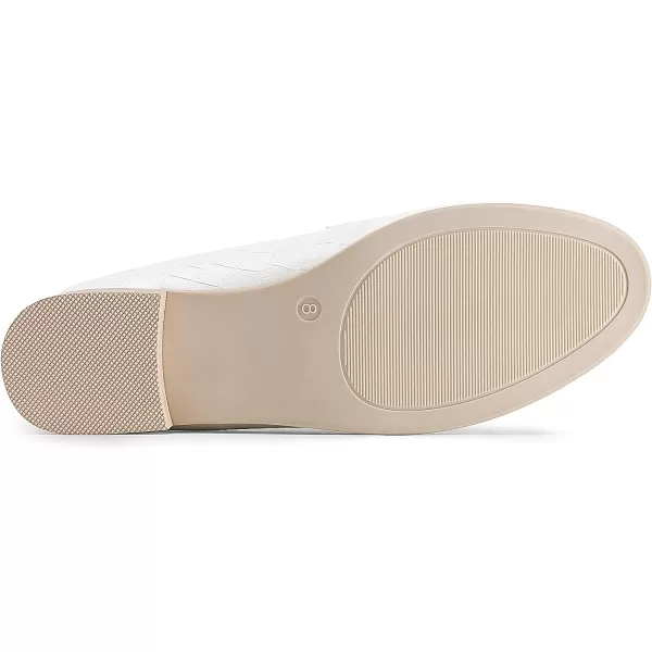 imageDREAM PAIRS Womens Loafers Leather Penny Loafers Fashion Comfortable Flats ShoesWhitestone