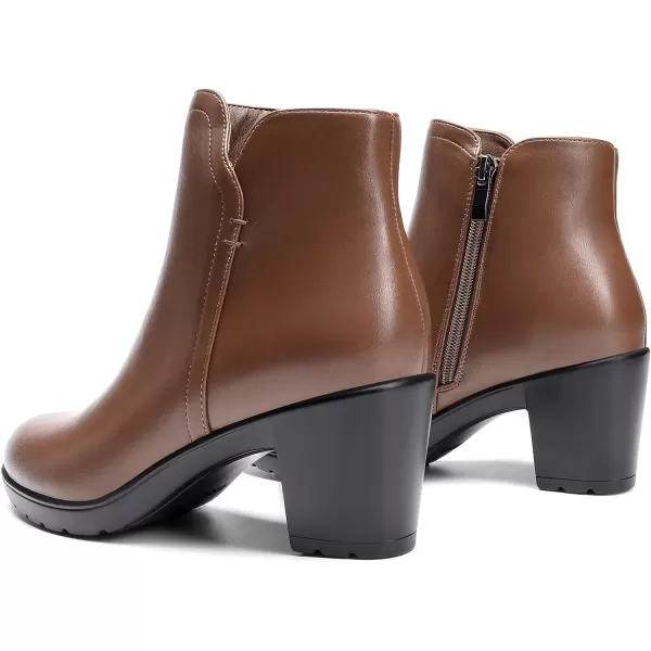 imageDREAM PAIRS Womens Low Chunky Block Heel Ankle Booties Fashion Almond Toe Fall Heeled Short Boots ShoesTanpu04