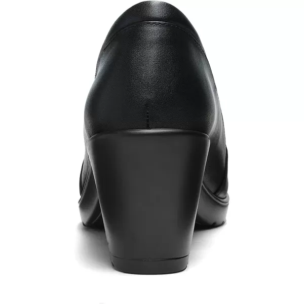imageDREAM PAIRS Womens Low Chunky Block Heels Pumps Comfortable Slipon Heeled Loafers Dress Work Shoes for Office BusinessBlack