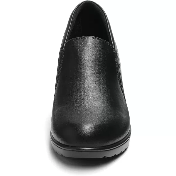imageDREAM PAIRS Womens Low Chunky Block Heels Pumps Comfortable Slipon Heeled Loafers Dress Work Shoes for Office BusinessBlack
