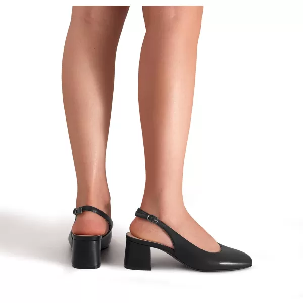 imageDREAM PAIRS Womens Low Chunky Heels Slingback Square Toe Block Dress Shoes Closed Toe Comfortable Wedding Work PumpsBlack