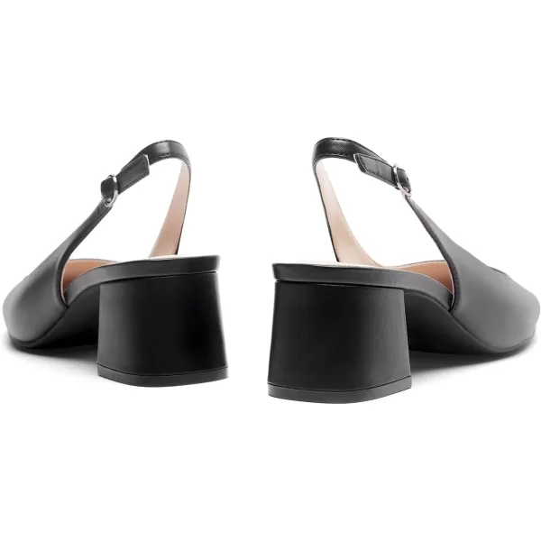 imageDREAM PAIRS Womens Low Chunky Heels Slingback Square Toe Block Dress Shoes Closed Toe Comfortable Wedding Work PumpsBlack