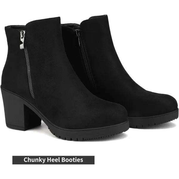 imageDREAM PAIRS Womens Low Heel Chunky Ankle Boots Winter ShoesBlack2