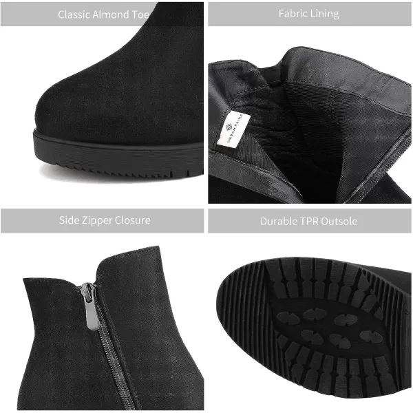 imageDREAM PAIRS Womens Low Heel Chunky Ankle Boots Winter ShoesBlack2