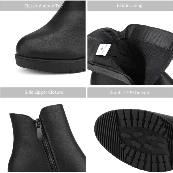 imageDREAM PAIRS Womens Low Heel Chunky Ankle Boots Winter ShoesBlackPu2