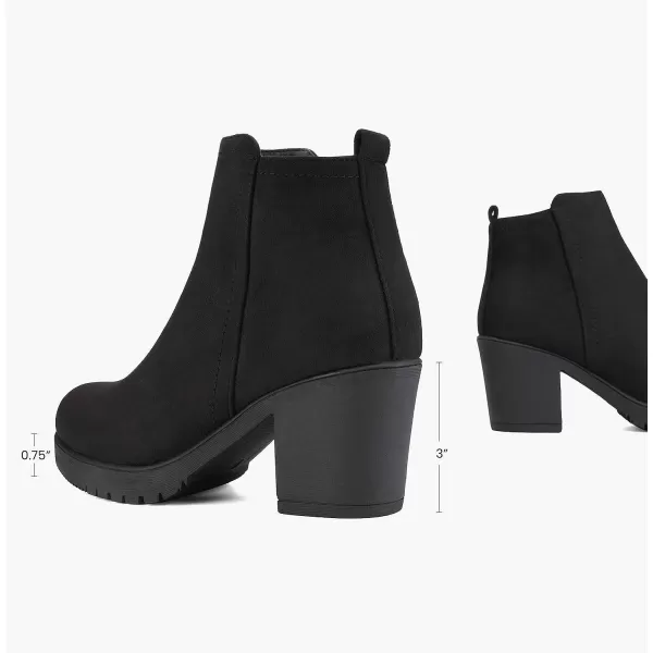 imageDREAM PAIRS Womens Low Heel Chunky Ankle Boots Winter ShoesBlackZoey1