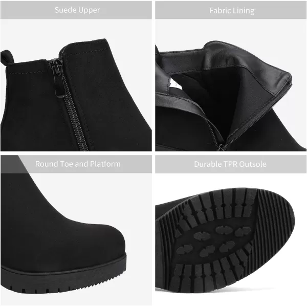 imageDREAM PAIRS Womens Low Heel Chunky Ankle Boots Winter ShoesBlackZoey1