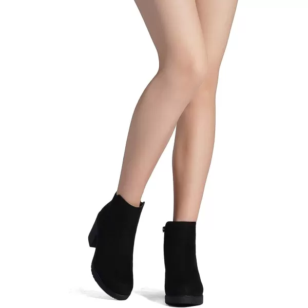 imageDREAM PAIRS Womens Low Heel Chunky Ankle Boots Winter ShoesBlackZoey1