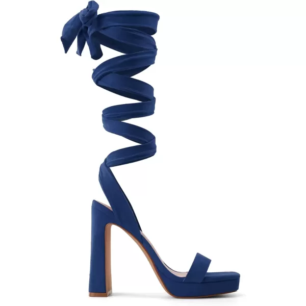 imageDREAM PAIRS Womens Low Heel Pump Sandals SDHS2318WRoyal Bluesuede