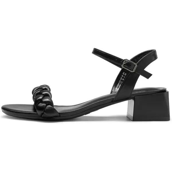 imageDREAM PAIRS Womens Low Heels for Women Braided Open Toe Ankle Strap Block Chunky Heel Sandals Holiday Party Wedding Dress Pumps ShoesBlack
