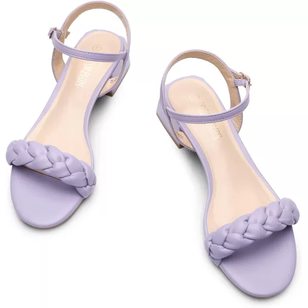 imageDREAM PAIRS Womens Low Heels for Women Braided Open Toe Ankle Strap Block Chunky Heel Sandals Holiday Party Wedding Dress Pumps ShoesPurple