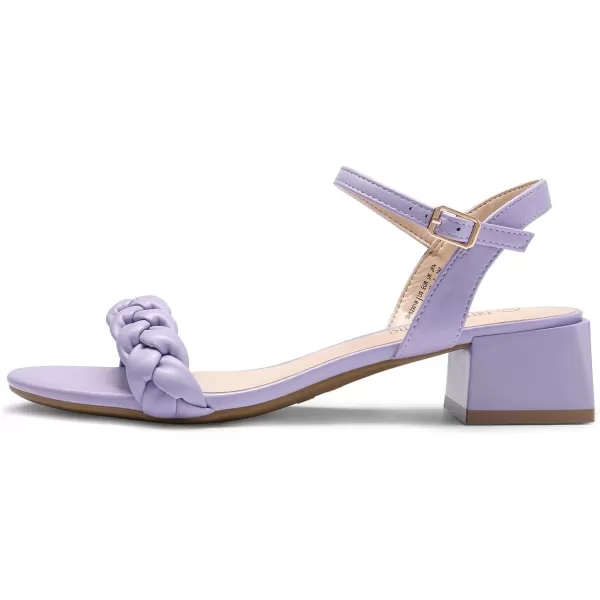 imageDREAM PAIRS Womens Low Heels for Women Braided Open Toe Ankle Strap Block Chunky Heel Sandals Holiday Party Wedding Dress Pumps ShoesPurple