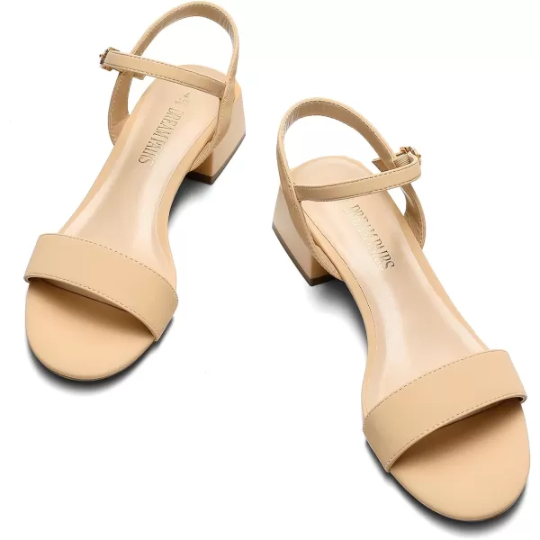 imageDREAM PAIRS Womens Low Heels for Women Classic Open Toe Ankle Strap Block Chunky Heel Sandals Holiday Party Wedding Dress Pumps ShoesNudenubuck