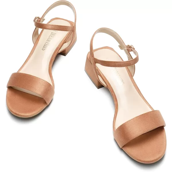 imageDREAM PAIRS Womens Low Heels for Women Classic Open Toe Ankle Strap Block Chunky Heel Sandals Holiday Party Wedding Dress Pumps ShoesTaupesuede