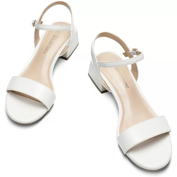 imageDREAM PAIRS Womens Low Heels for Women Classic Open Toe Ankle Strap Block Chunky Heel Sandals Holiday Party Wedding Dress Pumps ShoesWhitepu