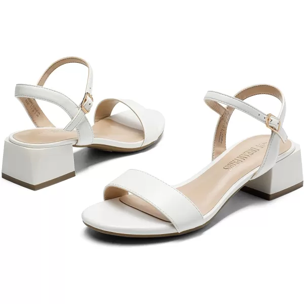 imageDREAM PAIRS Womens Low Heels for Women Classic Open Toe Ankle Strap Block Chunky Heel Sandals Holiday Party Wedding Dress Pumps ShoesWhitepu