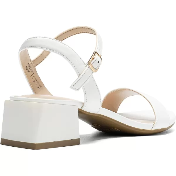 imageDREAM PAIRS Womens Low Heels for Women Classic Open Toe Ankle Strap Block Chunky Heel Sandals Holiday Party Wedding Dress Pumps ShoesWhitepu
