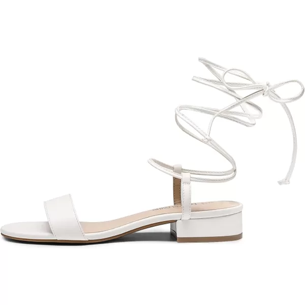 imageDREAM PAIRS Womens Low Heels for Women Strappy Lace Up Open Toe Block Chunky Heel Sandals Summer Holiday Party Wedding Dress Pumps ShoesWhite