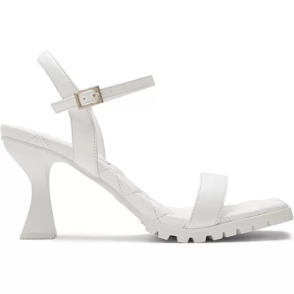 imageDREAM PAIRS Womens Low Kitten Heels Sandals Square Open Toe Ankle Strap Comfortable Quilted High Stiletto Heels for Women Ladies Bridal Wedding Evening Party Prom Dance Dress Pump Heeled Sandals ShoesWhite