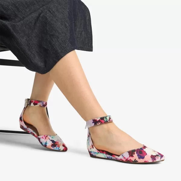 imageDREAM PAIRS Womens Low Wedge Ankle Strap Flats ShoesFloral