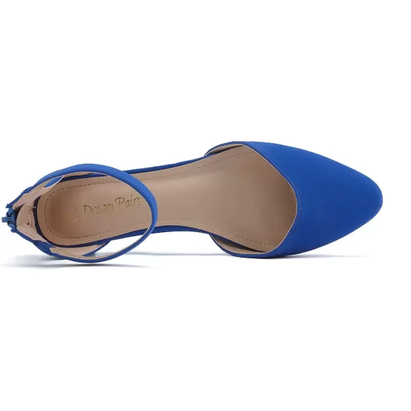 imageDREAM PAIRS Womens Low Wedge Ankle Strap Flats ShoesRoyalBlue