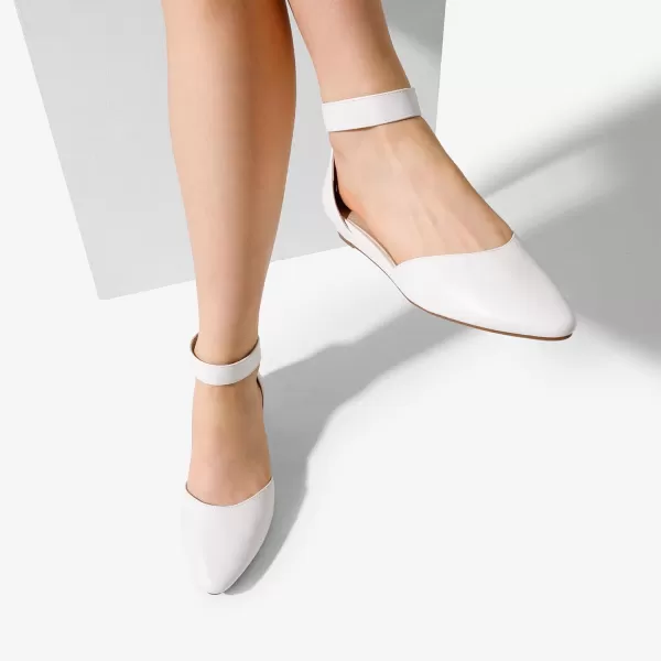 imageDREAM PAIRS Womens Low Wedge Ankle Strap Flats ShoesWhitePu