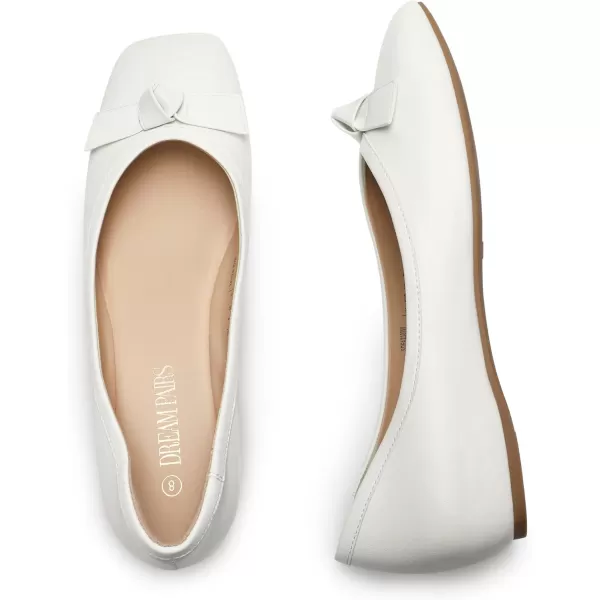 imageDREAM PAIRS Womens Low Wedge Dressy Flats Comfortable Square Toe Rhinestone Wedding ShoesWhite